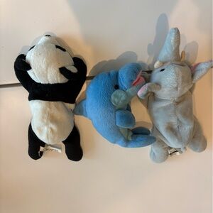 Stuffins Animal Toy Set - Elephant, Dolphin, and Panda 1996